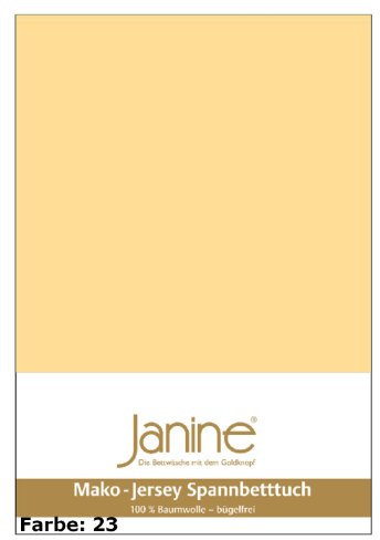 Janine Mako Jersey Spannbettlaken in 36 Farben 150x200 in vanille
