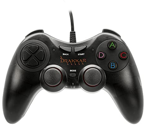 Konix Drakkar Manette filaire Battle Axe pour bureau PC gaming - Connexion USB - Câble 1,8 m - Noir