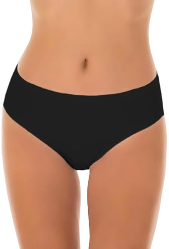 GARDA - 6 Slip Donna Vita Media, Slip Midi in Cotone Elasticizzato Art. 3902 (Nero, 6/XL)