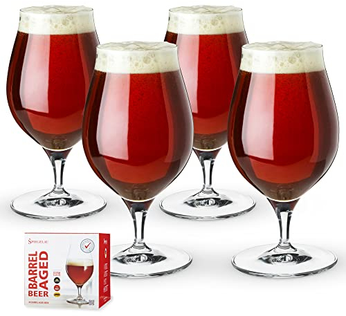Spiegelau 4-teiliges Kraftbier-Glas-Set, Barrel Aged Beer, Biergläser, Kristallglas, 0,5 Lr, Craft Beer Glasses, 4991380