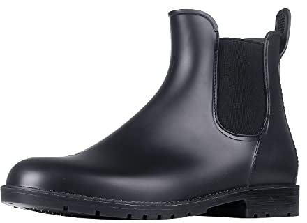 Asgard Women's Short Rain Boots Waterproof Ankle Chelsea Booties, Schwarz, 35 EU