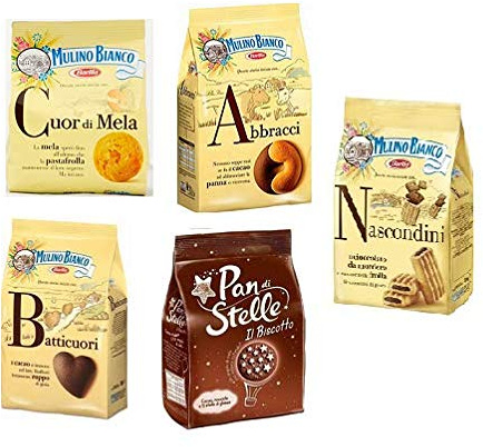 Mulino Bianco Kekse testpaket 5x 330G Nascondini Batticuori Pan di stelle