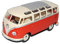Kinsmart Volkwagen T1 Rot Weiss Samba Bully Bus 1950-1967 1/24 Modellcarsonline Modell Auto