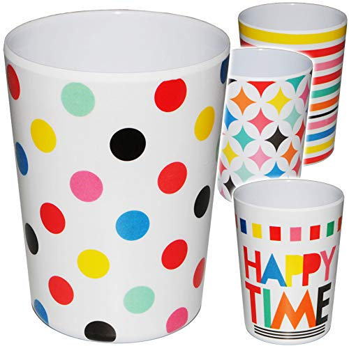 1 Stück Becher - als Trinkbecher/Zahnputzbecher/Malbecher - Bunte Formen & Farben - 300 ml - mehrweg - für Erwachsene & Kinder - Mädchen & Jungen - ..