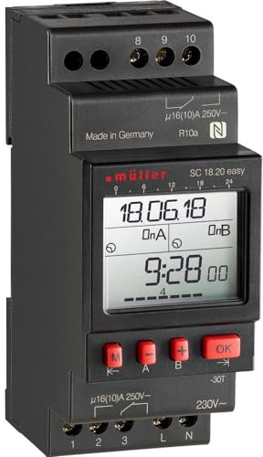 Müller SC 18.20 easy 24V ACDC Hutschienen-Zeitschaltuhr digital 24 V/DC, 24 V/AC 4000 W