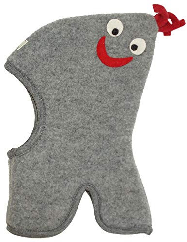 PICKAPOOH Kinder Zipfelmütze/Schlupfmütze Max Bio-Wollfleece, Grau Gr. 50