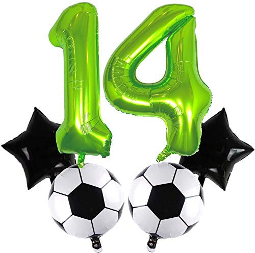 DIWULI Fussball Geburtstag 14 Jahre - Fussball Luftballons