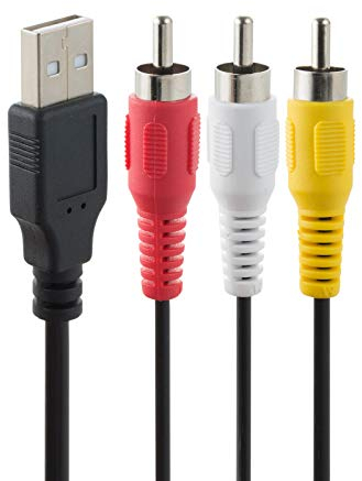 Baolongking USB auf 3 Cinch-Kabel, Stecker auf Stecker, Splitter, Audio-Video, AV, Composite-Adapterkabel (M/3RCA M)