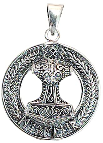 Kiss of Leather Thorshammer Anhänger aus 925 Sterling Silber Nr. 404