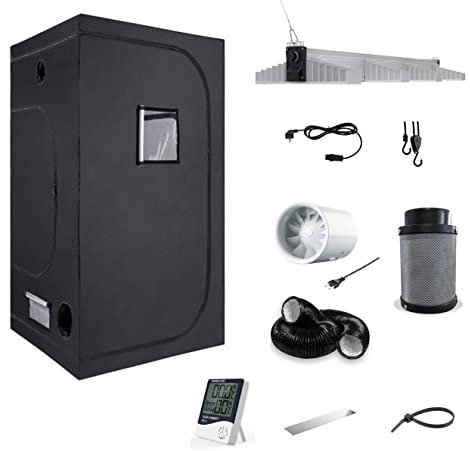NICEGROW.de Komplettset 100 Grow SANlight EVO 4-100 250W Growzelt inkl. leise Abluft Indoor