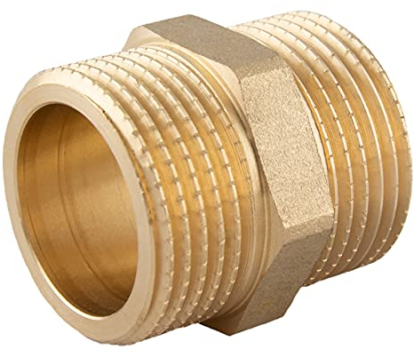konst-install Doppelnippel 3/8 Zoll (Ø 16,7mm) Messing Außengewinde, Verbindungsstück 2 x AG aus Gewindefitting, Messing Fittings, für Heizung Trinkwasseranlage geeignet