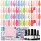 modelones 40 Pcs UV Nagellack Set, 36 Farben Pastell Dreamy Collection Macaron Glitter Gel Nagellack Soak Off Sommer Gellack, 4Pcs Nail Primer Base Matte Glossy Top Coat für Mädchen Frauen