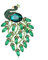 Broche IMINI délicate en forme de paon pour femmes et filles avec strass verts étincelants en forme d'oiseau en cristal pour corsage - Accessoires de robe délicats, bijoux de Noël, cadeaux pour maman,