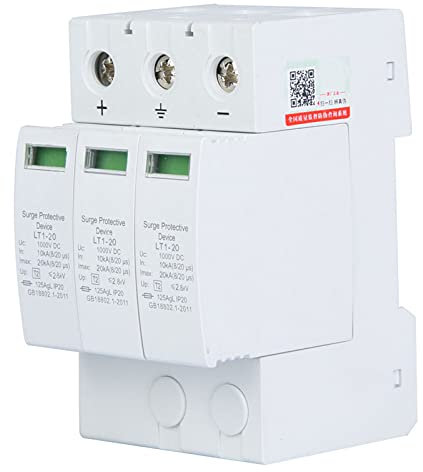 DC Überspannungsschutz, 3p 20/40ka Überspannungsschutzgerät PV Überspannungsableiter Photovoltaik Sicherungshalter Blitzschutz Spannungsschutz Ableiterschutz für Solar (3p40ka)