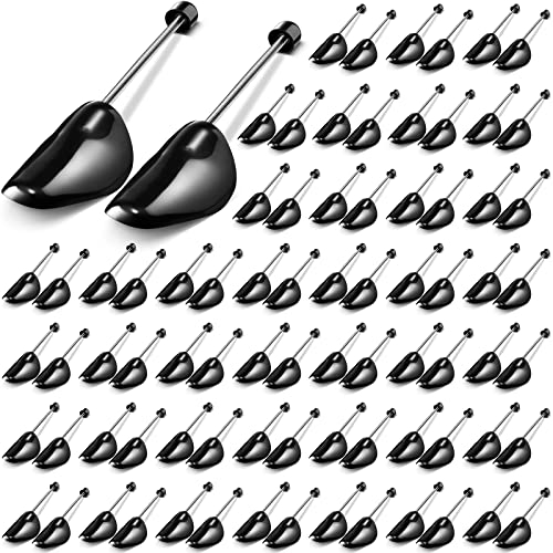 30 Pairs Plastic Shoe Trees Bulk Spring Shoe Stretcher Shaper Shoe Shape Keeper Inserts Holder for Men US Size 6-12, Black, US size 6-12