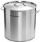 Forgast Pentola Professionale Acciaio Inox 71L Litri con Coperchio, Casseruola Pentola Capiente Induzione Gas Fornello Elettrico, Fondo Spesso Multistrato, Pentole da Ristorante, Argento