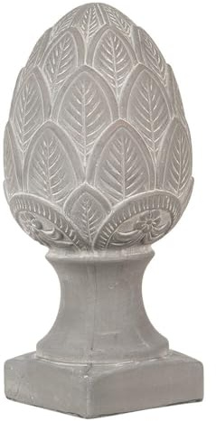 Clayre & Eef Figur Tannenzapfen Ø 16x33 cm Grau Stein Weihnachtsdekoration