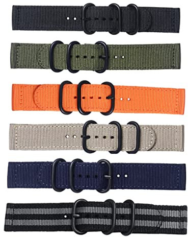POPETPOP Nylon-uhrenarmband Gelenk-verschluss Geruchsneutral Strapazierfähig Für Diverse Uhren Marineblau Schwarze Schnalle