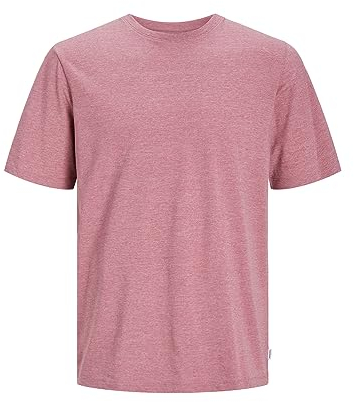JACK & JONES Jjeorganic Melange Tee SS O-Neck Noos Jean, Rose Mesa-Détails : chiné, XXL Hommes