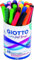 Giotto Turbo Soft Brush, Fasermaler mit weicher Pinselspitze, Metalldose, wasserlöslich, sortierte Farben, 28 Stück