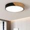 LED Deckenleuchte Holz Deckenlampe Schwarz 30W Neutralweiß 4500K, Runde Moderne LED-Deckenleuchte für Wohnzimmer, Küche, Esszimmer, Flur, Büro, Kinderzimmer