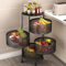 GREATOYAR Carrito de Cocina, Carros de Almacenamiento, Estantería Universal Multifuncional con Ruedas para Cocina, Cocina, baño, habitación Infantil y Oficina, 4 Compartimentos Redondos, Negro