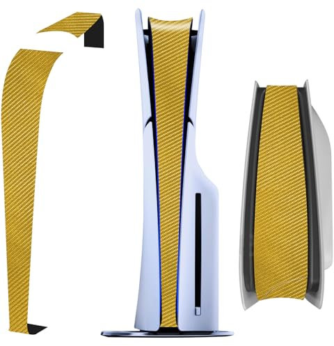 ZJRUI für PS5 Slim Console Middle Skin, 2023 PS5 Slim Disc/Digital Edition Universal Host Middle Strip, Console Center Part Protection Strip Film Sticker Scratch Resistant (Gelb)