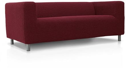 FAVERTI® Super elastischer Sofabezug, kompatibel mit dem Sofa KLIPPAN 2-Sitzer von IKEA | Modell Novele | Bordeaux | Qualitätsschutz aus Jacquard-Stoff und Baumwollgefühl