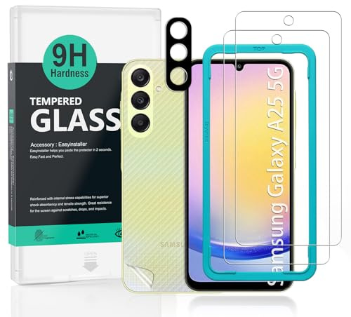 Ibywind 2 Pièces Verre Trempé pour Samsung Galaxy A25 5G 6,5.9H Dureté Protection écran,avec 1 Pièce Protection Caméra,1 Pièce Film Arrière