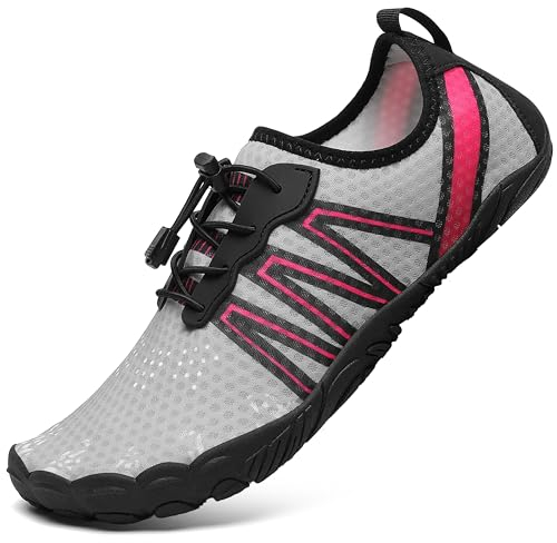 Mishansha Aquaschuhe Herren Badeschuhe Damen Sommer Wasserschuhe Lichtgrau 38