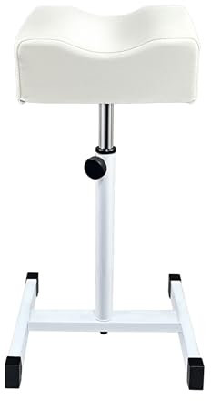 LOVEVLOGY Tabouret de Pédicure et Manucure Réglable en Hauteur - Repose-Pieds pour Soin des Pieds, Massage Spa, Salon de Beauté - Blanc