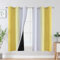 VEHEDE Farbverlauf Ombre Verdunkelung Thermovorhang Kälteschutz Curtains, Verdunklungsvorhänge Wohnzimmer Blickdichte Vorhänge mit Ösen, Raumteiler Vorhang, H 160 x B 107 cm, Gelb und Weiß, 2er Set
