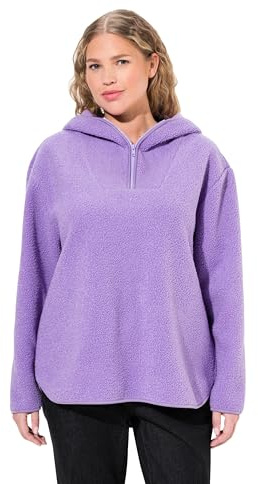 Ulla Popken Damen große Größen Übergrößen Plus Size Teddypullover, Plüsch, Kapuze, Langarm 831535
