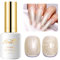 Imtiti Pearl Milky Gel Nail Polish, 15ml Light Creme Shimmer Soak Off LED Nail Gel Polish Nail Art Starter Manicure Salon DIY at Home 1 Pcs