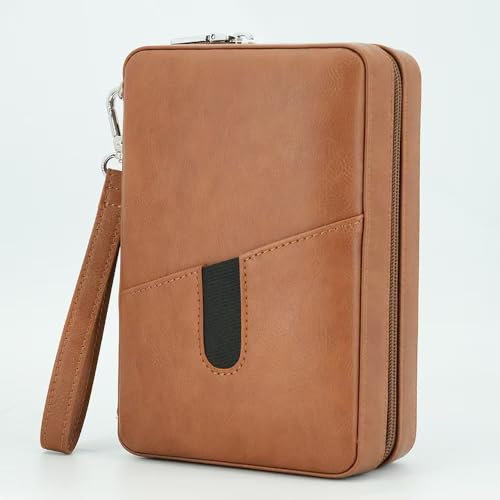 Goshentech Leder Zedernholz Humidor Etui, Kapazität: 6 Stück, tragbare Reise Humidor Box mit Befeuchter (Braun)