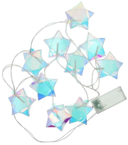 FRANK FLECHTWAREN LED-Lichterkette Rainbow-Stars, Kunststoff, LEDs, batteriebetrieben, Timerfunktion, An-/Aus-Schalter Maße: Länge 160 cm, vielseitig einsetzbar, Stimmungsvoll