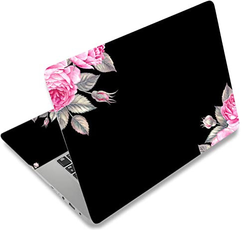 AORTDES Adesivo Protettivo Riusabile per Sticker Skin Laptop Netbook da 11,6 13 13,3 14 15 15,6 Pollici Skin Sticker e Cover Decal chromebook (nero)