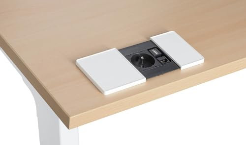 Prise encastrable - 1 prise secteur + 1 port RJ45 + 1 port USB (Blanc)