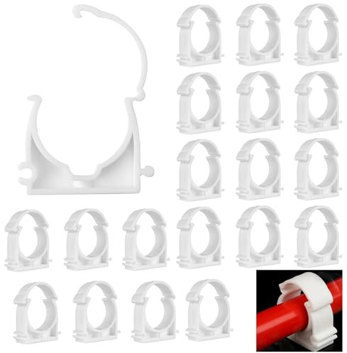 Abrazadera de tubo, 20 Piezas Tubo Sujetar Hebilla, Abrazadera de sujeción de plástico, Diámetro Interior 40 Millimeter, Abrazaderas para Mangueras,Diámetro Simple, Abrazaderas Rápidas