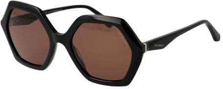 Tedbaker-Sonnenbrille mit sechseckigen braunen Gläsern, 100 % UV-geschützt