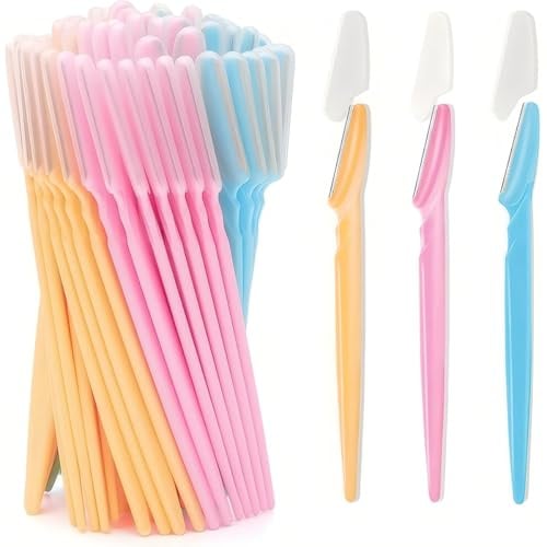 Eyebrow Razors Pack of 30,Facial Hair Remover Shaver Trimmer Shaper, Exfoliating Dermaplaning Tool for Women and Men