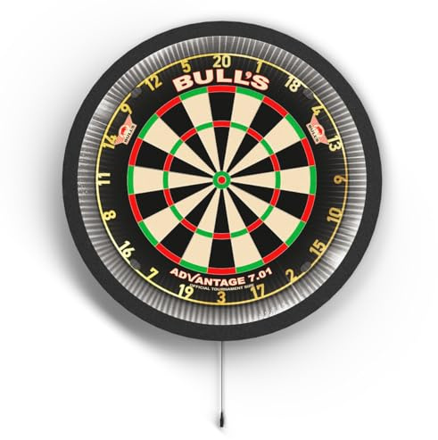 Bull’s Lumo 2 Dart Beleuchtung LED Ring – 360° Licht für Dartboard mit Wandschutz & Surround – Dart Zubehör Beleuchtungsring