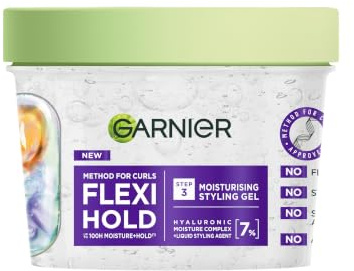 Garnier Method for Curls Flexi-Hold Hair Gel Humidity-proof 370ml | Nourishes and Defines Curl Shape, Long-Lasting Flexible Hold, For All Curl Types, Vegan Formula