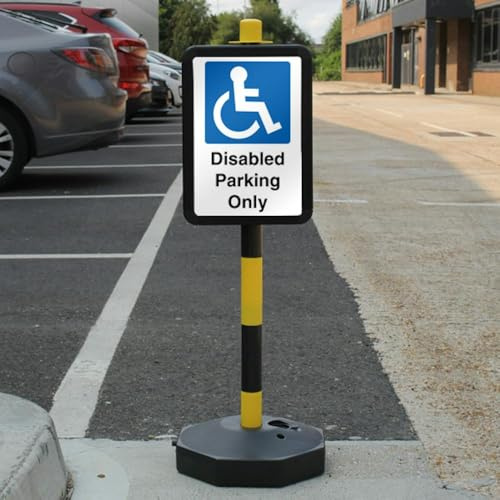 V Safety Panneau de signalisation temporaire pour handicapés Parking Only 210 x 297 mm (A4) Composite d'aluminium 3 mm