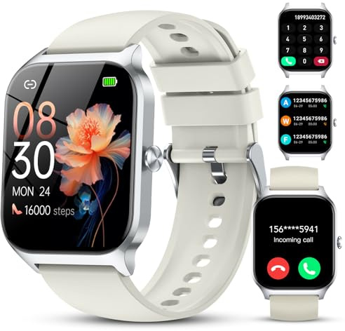 CASCHO Smartwatch Damen Herren, 1.85 HD Smart Watch, 115+ Modi, Fitness Tracker mit Bluetooth Telefonie, Schrittzähler Uhr mit bis zu 30 Tage Standby für iOS und Android - ZW