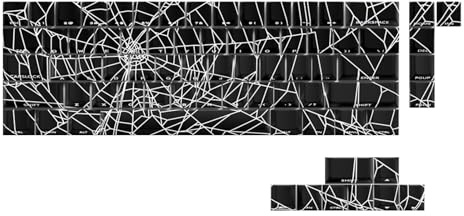 Oxxggkao 64/74Key Keycaps Customs Spiders Web Keycap Set Side Print Backlit para 60 61 63 64 65 Teclados mecánicos translúcidos retroiluminados