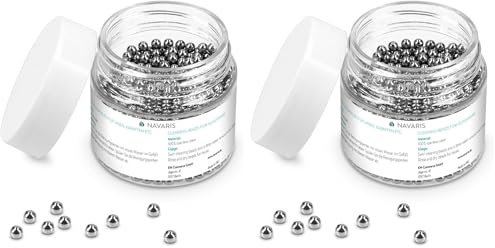 Navaris Perline in Acciaio per Pulizia caraffe - Perle pulenti per Bottiglie brocche vasi Decanter contenitori Vetro - 1.000 Sfere Cleaning Balls (Confezione da 2)