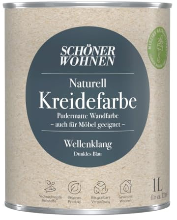 1L Schöner Wohnen Naturell Kreidefarbe Wellenklang, Dunkles Blau