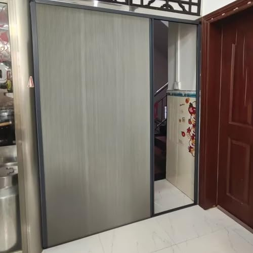 Porte Accordéon Interieur Moustiquaire de Porte Pliante Sans Perçage pour Séparation Invisible, Placard Accordéon avec Serrure et Accessoires de Rail, Porte D'appoint pour Chambre(30x83in/75x210cm)