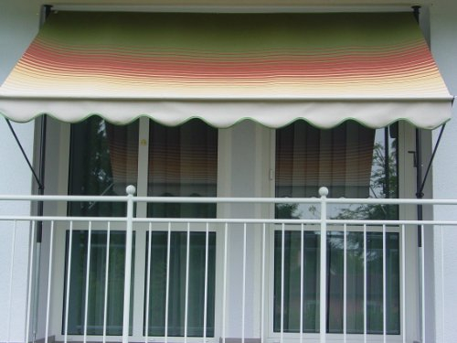 Angerer Klemmmarkise Exklusiv - Markise für Sonnenschutz - Montage ohne Bohren und Dübeln - ideale Balkonmarkise für Mietwohnungen (400 cm, Multicolor)